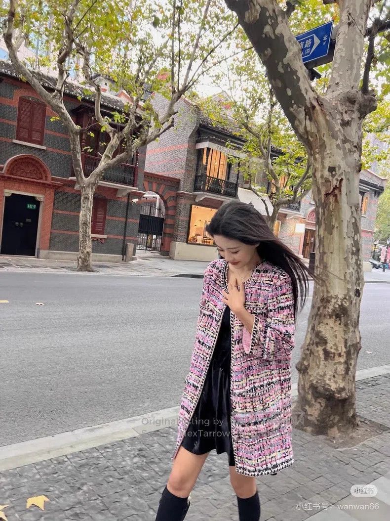 Chanel Chanel Pink-purple woven tweed coat Size XS / US 0-2 / IT 36-38 - 7 Thumbnail