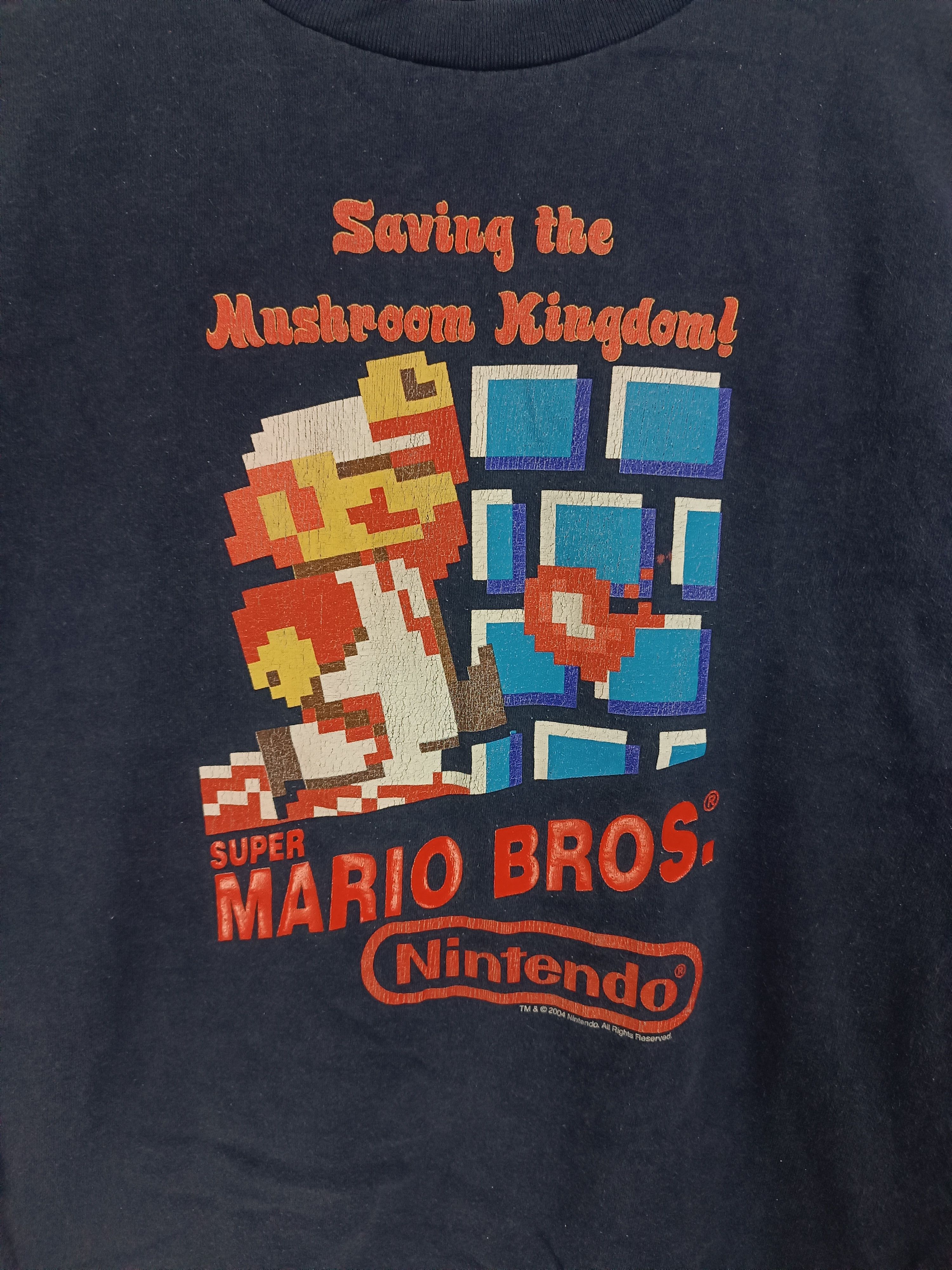 Nintendo THRASHED FADED VINTAGE 2003 NINTENDO SUPER MARIO BROS RARE Size US S / EU 44-46 / 1 - 9 Thumbnail