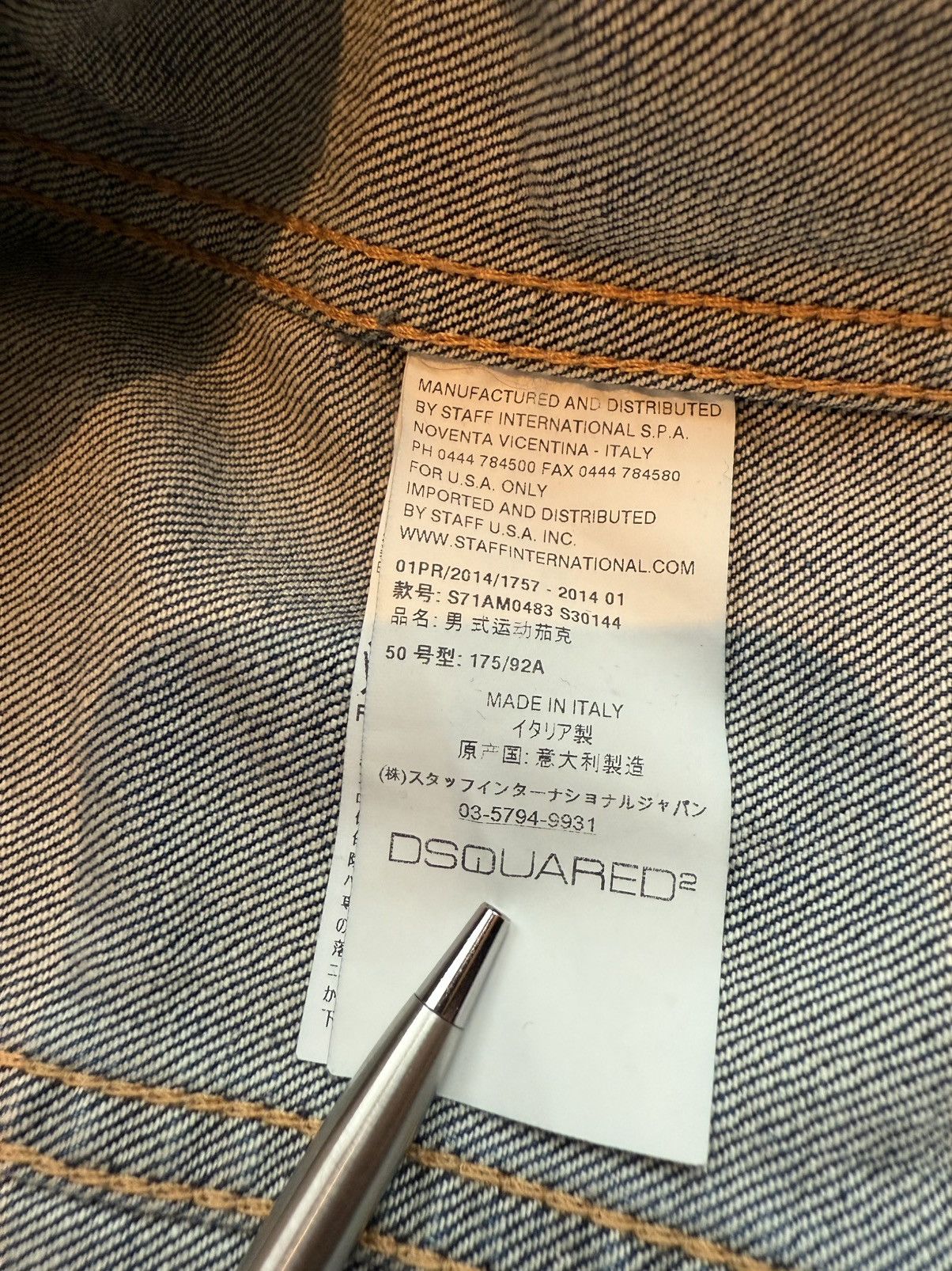 Dsquared2 SS14 Dsquared2 leather sleeve denim jacket collar 50 Grail Size US M / EU 48-50 / 2 - 19 Thumbnail