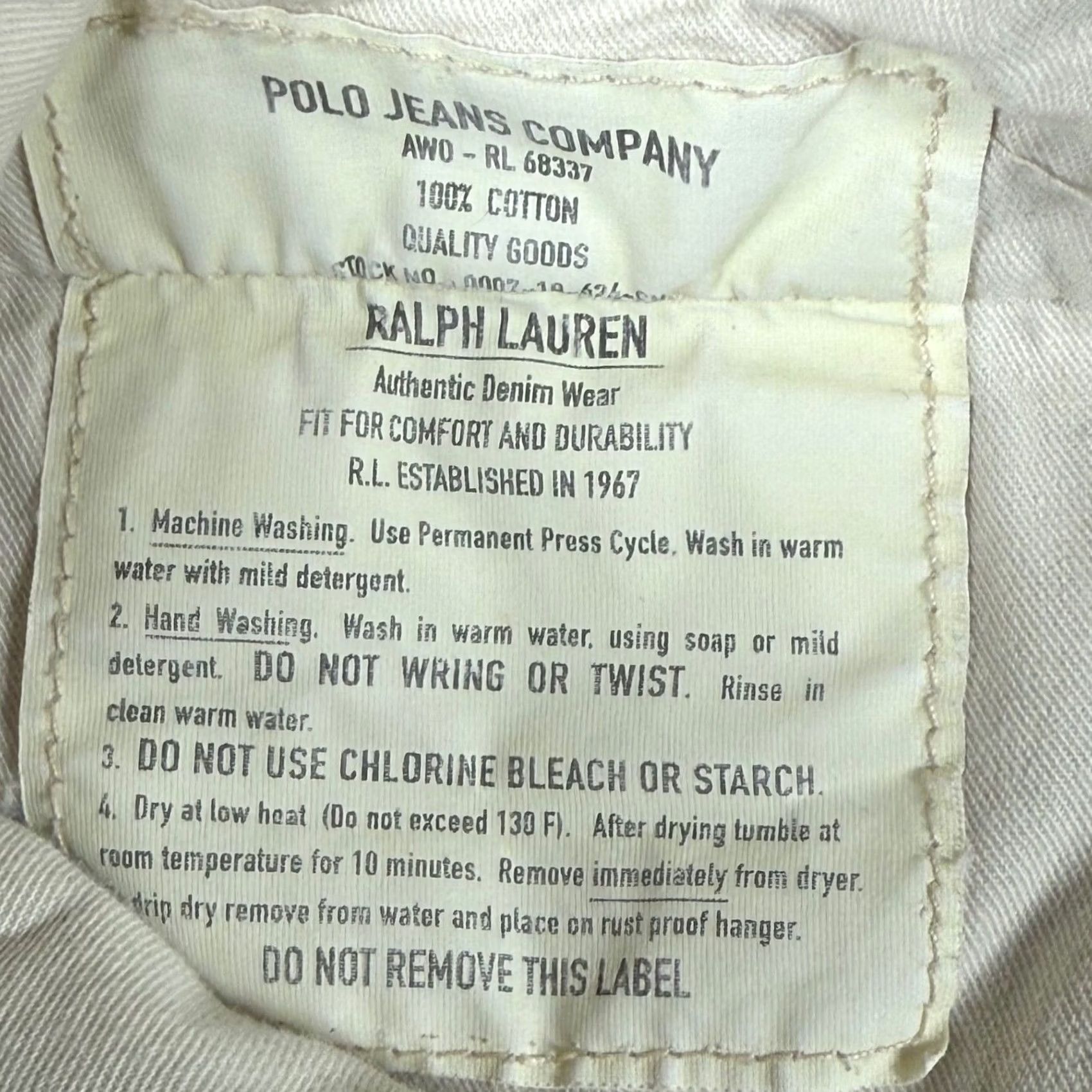 Vintage Vintage Polo Jeans Co. Ralph Lauren Khaki Pants Men 36x28.5 Beige Cotton Workwear Khakis Front Flat 5-Pocket Regular Size US M / EU 48-50 / 2 - 7 Thumbnail