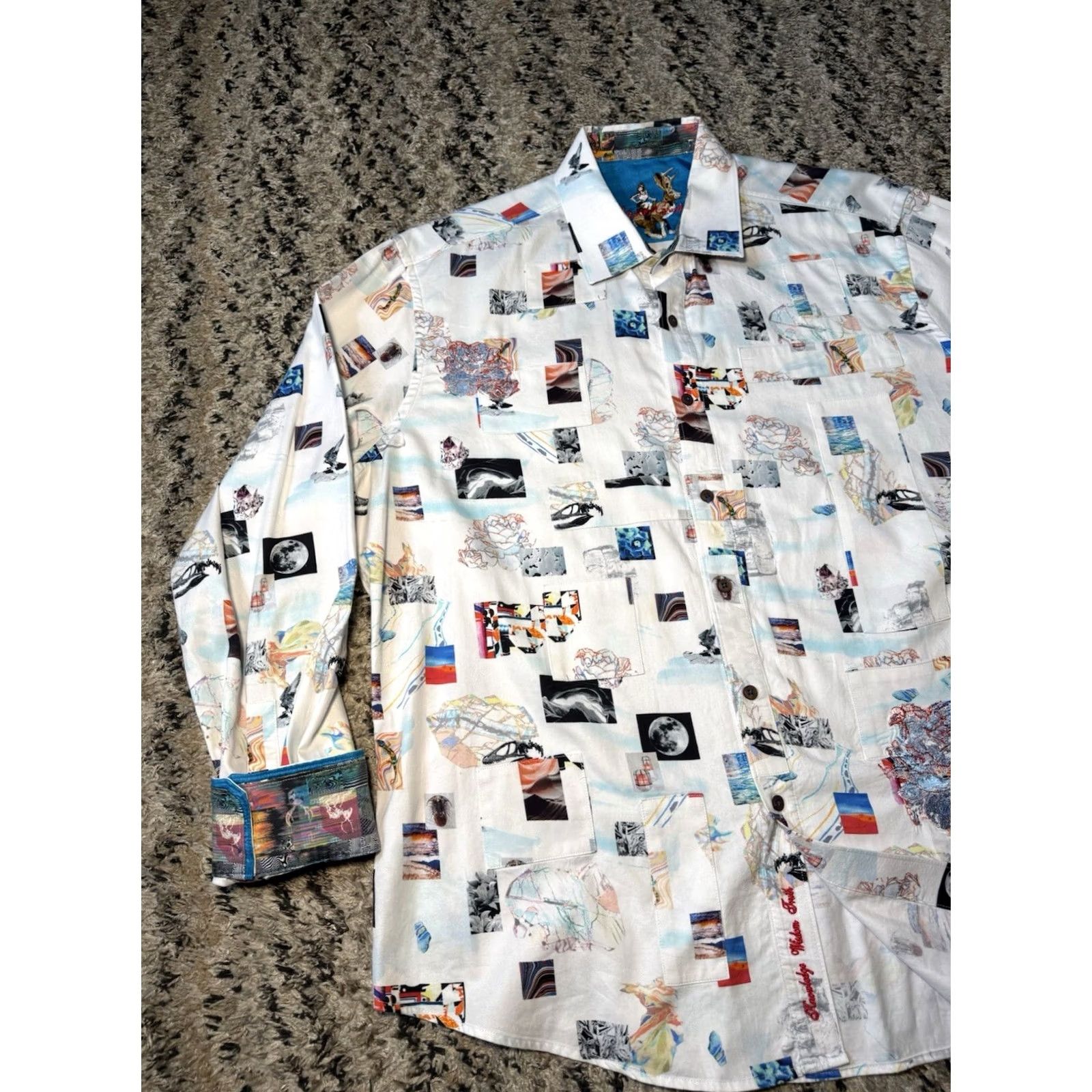 Robert Graham Robert Graham Space Exploration EMBROIDERED Patchwork Badland Flip Cuff Button-Up Shirt 2XL Multicolor Mens Size US XXL / EU 58 / 5 - 4 Thumbnail