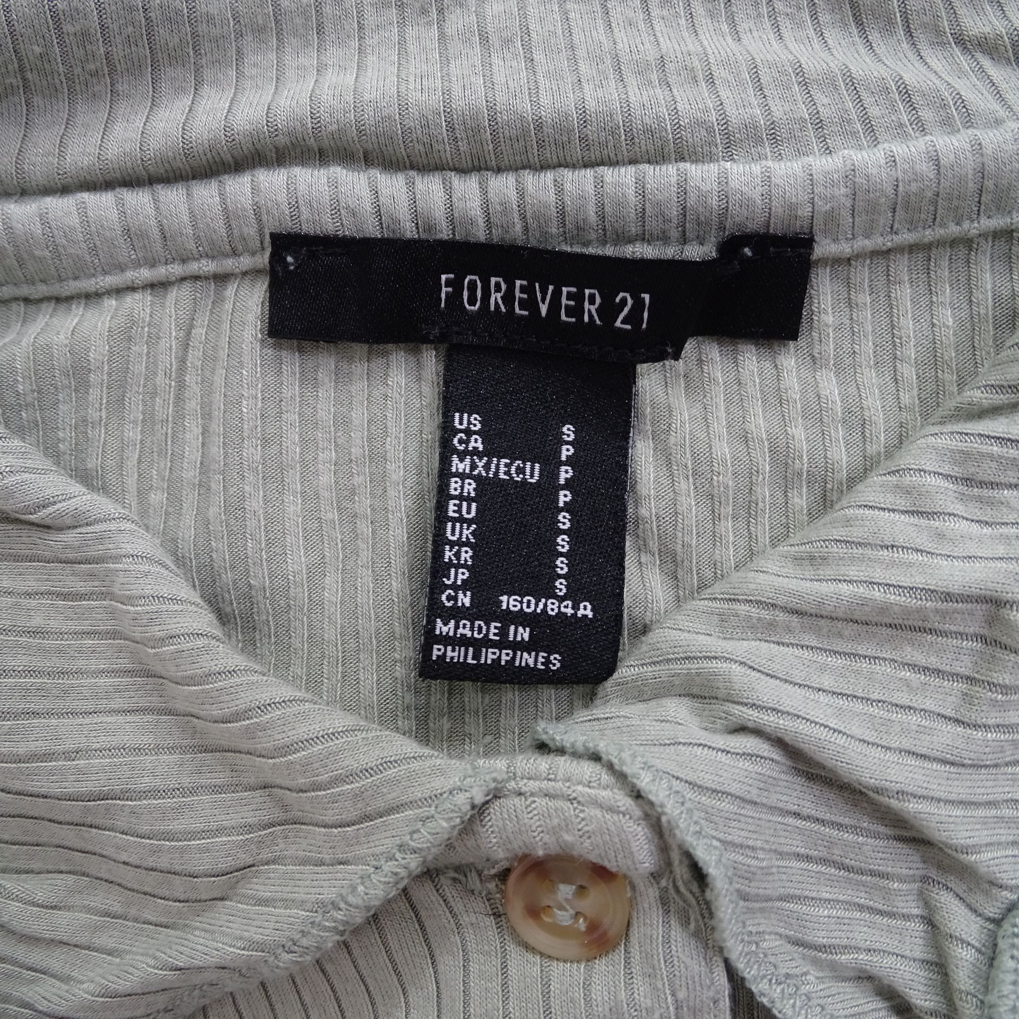 Forever 21 Forever 21 Ribbed Collared Polo Shirt Top Green Size S Size S / US 4 / IT 40 - 5 Thumbnail