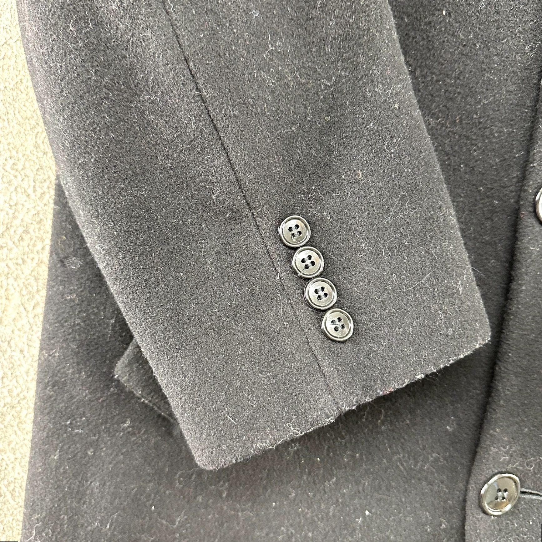 Kasper VINTAGE Kasper Coat Mens L Black Long Cashmere Blend Button Up Open 80s Classic Overcoat Long Sleeve Size US L / EU 52-54 / 3 - 2 Thumbnail