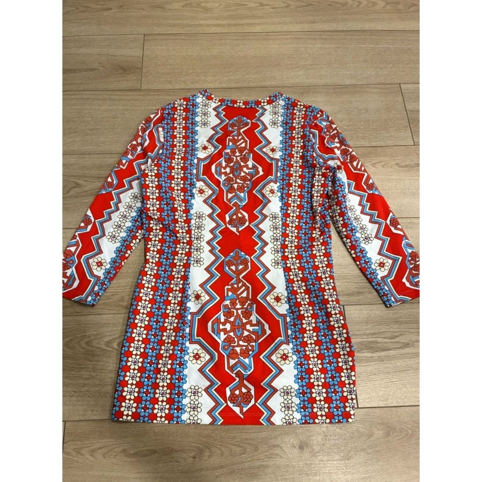 J.McLaughlin J. McLaughlin Women’s Henley Catalina Cloth 3/4 Sleeve Tunic Red Blue Size L Blouse Women Regular Size L Mens? Size L / US 10 / IT 46 - 7 Thumbnail