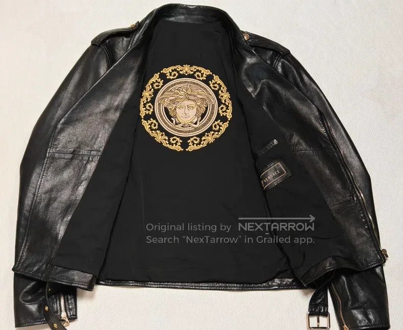 Versace Versace Motorcycle leather jacket Size US XXL / EU 58 / 5 - 3 Thumbnail