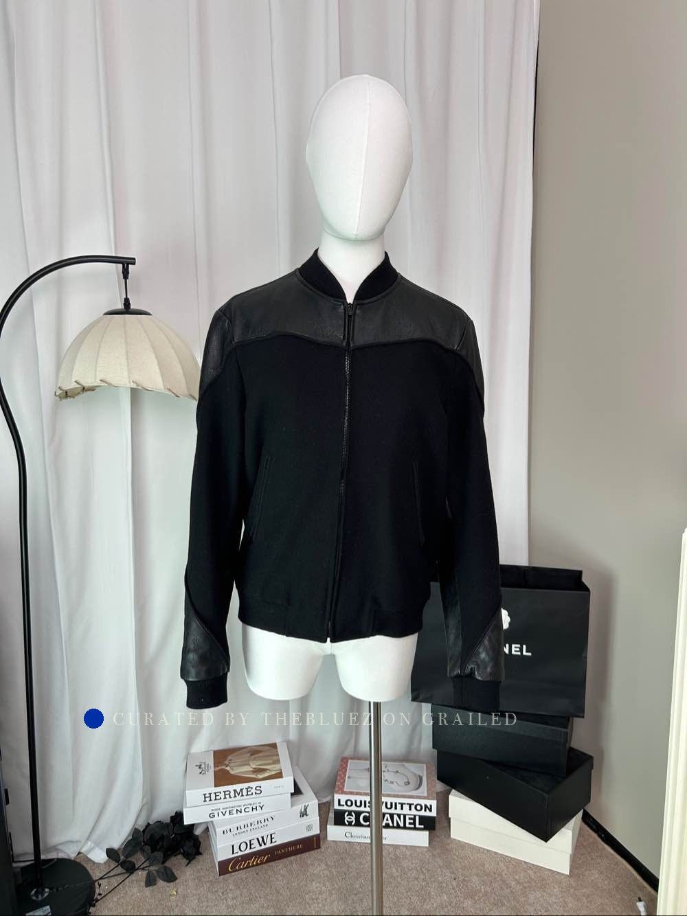 Saint Laurent Paris Leather Yoke Bomber Jacket in Black Size US S / EU 44-46 / 1 - 1 Thumbnail