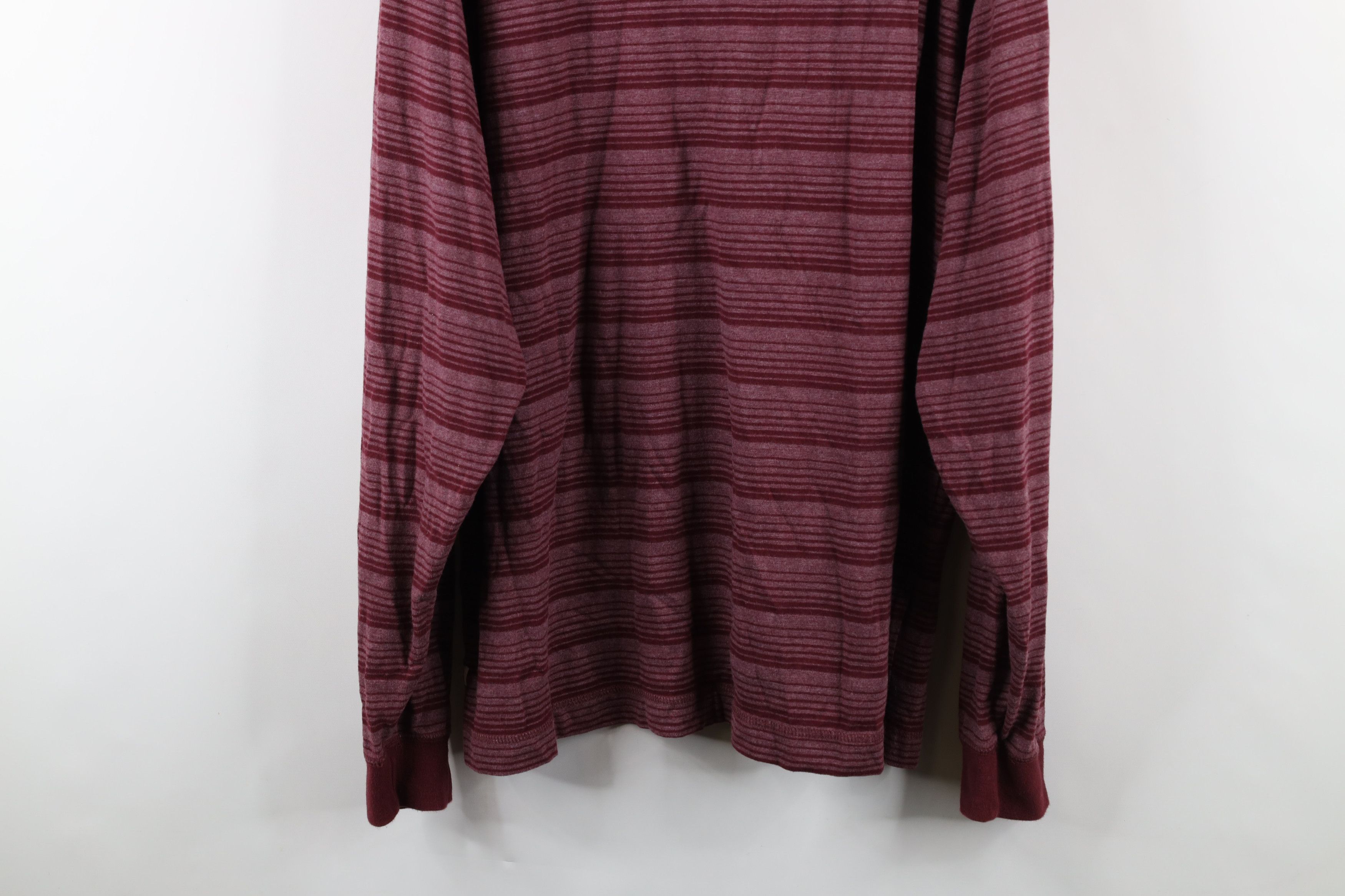 Levi's × Vintage Vintage 90s Levis Striped Long Sleeve Henley T-Shirt Red USA Size US XL / EU 56 / 4 - 13 Thumbnail