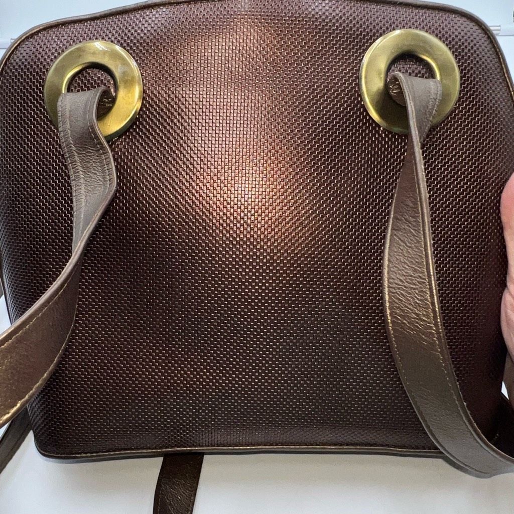 Stuart Weitzman Stuart Weitzman Made in Spain Vintage Pebbled Copper Leather with Lambskin Structured Bag Size ONE SIZE - 11 Thumbnail