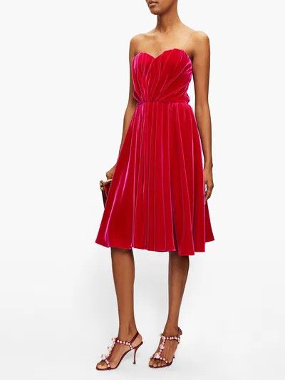 Dolce & Gabbana o1y0825 Velvet Mini Dress in Fuchsia Size S / US 4 / IT 40 - 5 Thumbnail