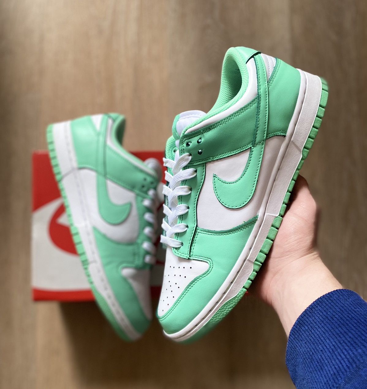 image of Nike Dunk Green Glow Shoes, Men's (Size 9.5)