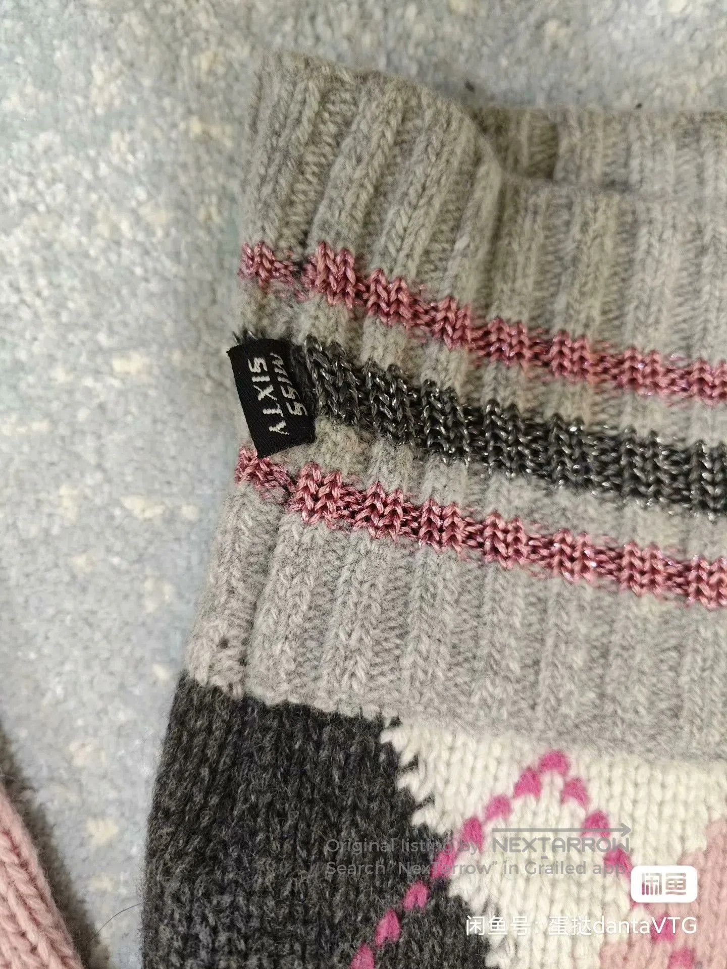 Miss Sixty Miss Sixty Pink Gray Argyle V. Size M / US 6-8 / IT 42-44 - 5 Thumbnail