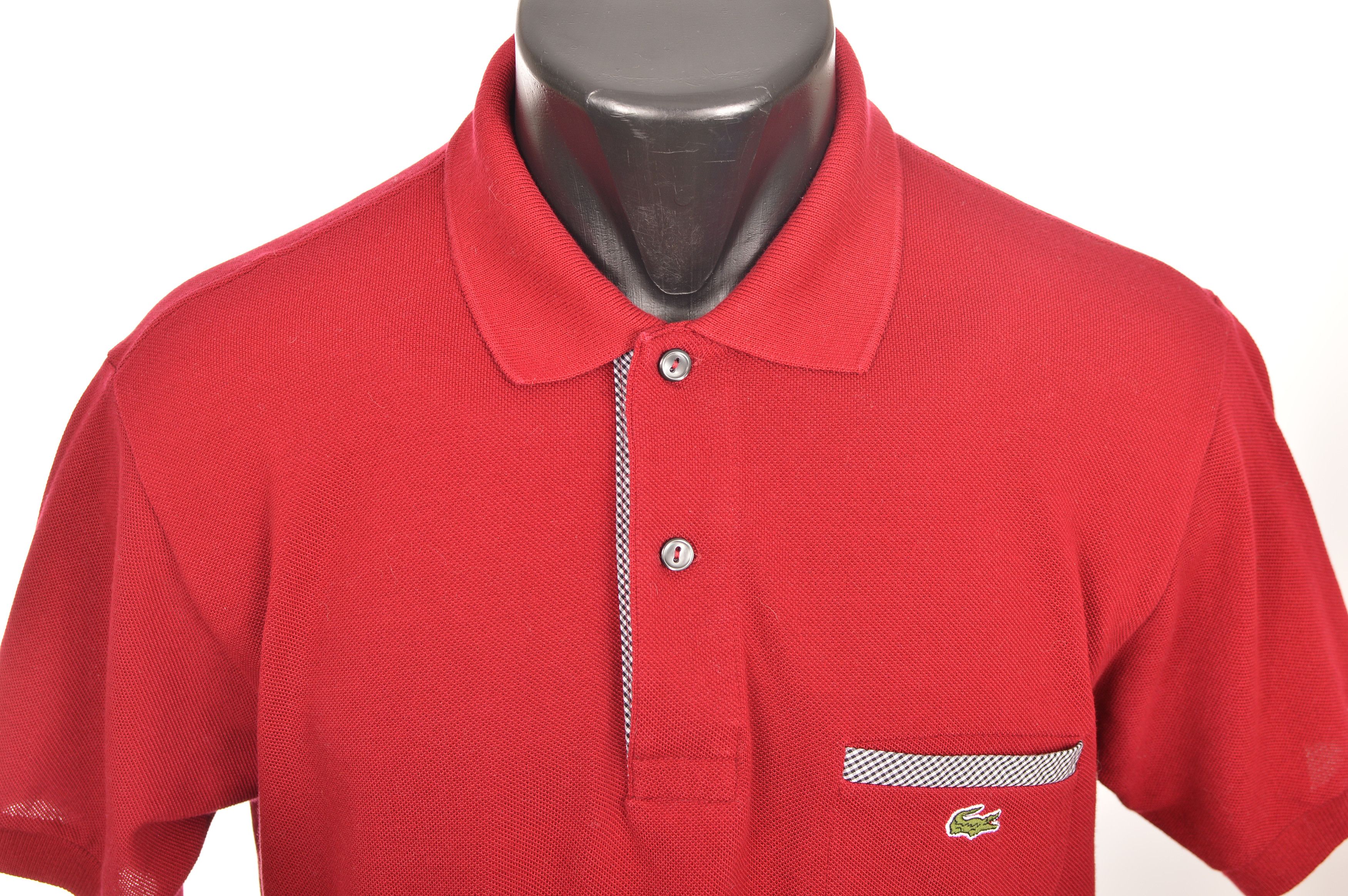Lacoste Lacoste F5191 Vintage Red Short Sleeve Polo Shirt Size US M / EU 48-50 / 2 - 2 Thumbnail