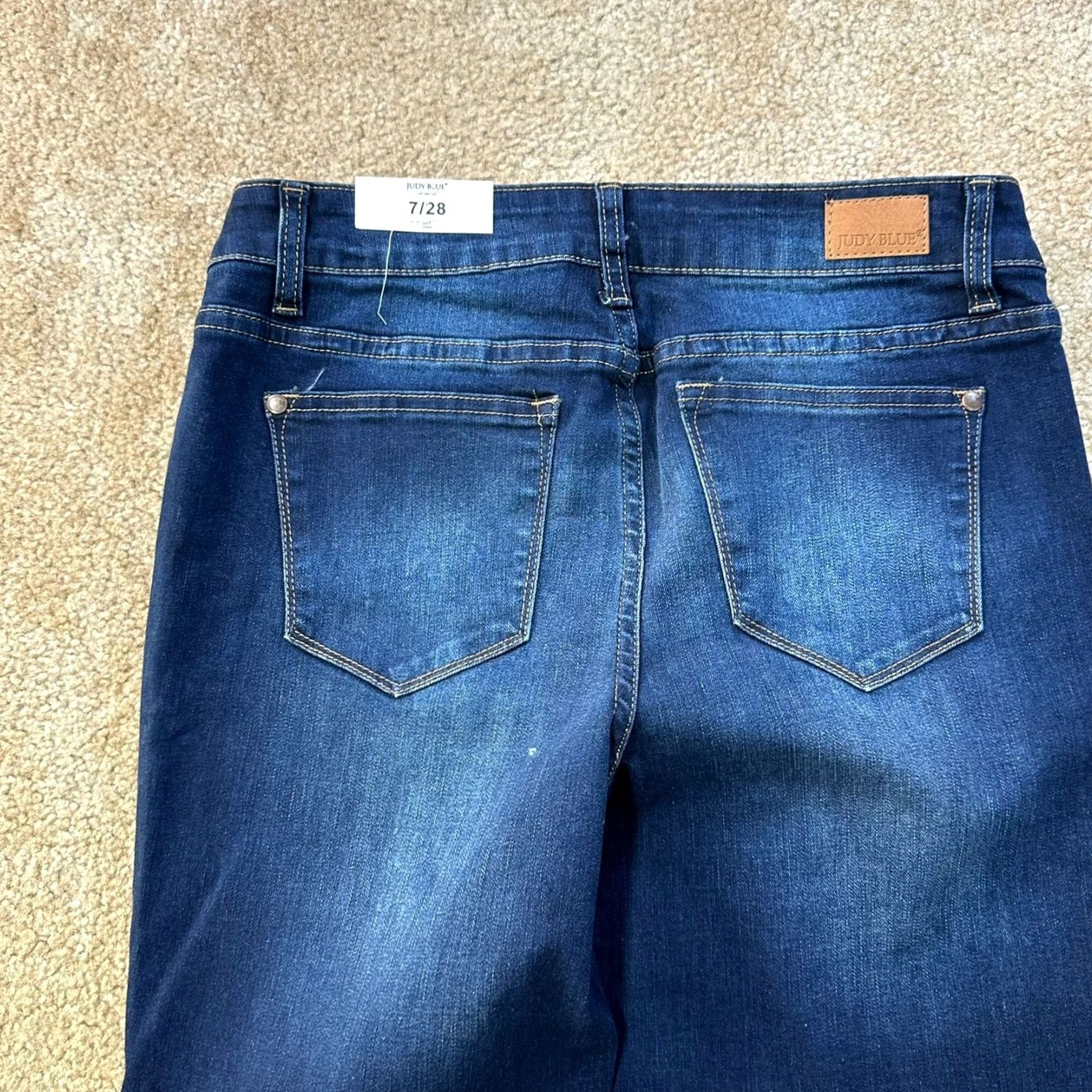 Vintage Judy Blue Jeans Women's 7/28 Blue Stretch Denim Crop Flare Fit Size 28" / US 6 / IT 42 - 6 Thumbnail