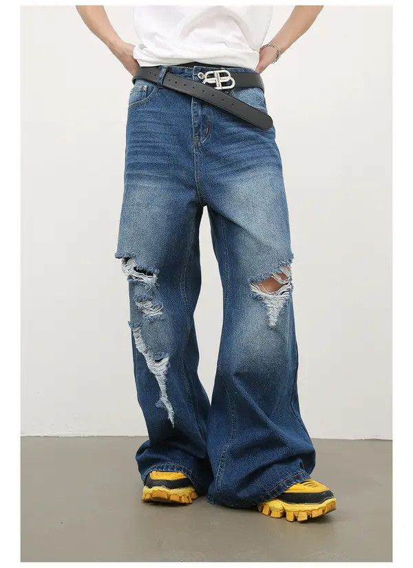 VIBE Vintage washed straight-leg ripped jeans Size US 32 / EU 48 - 7 Thumbnail