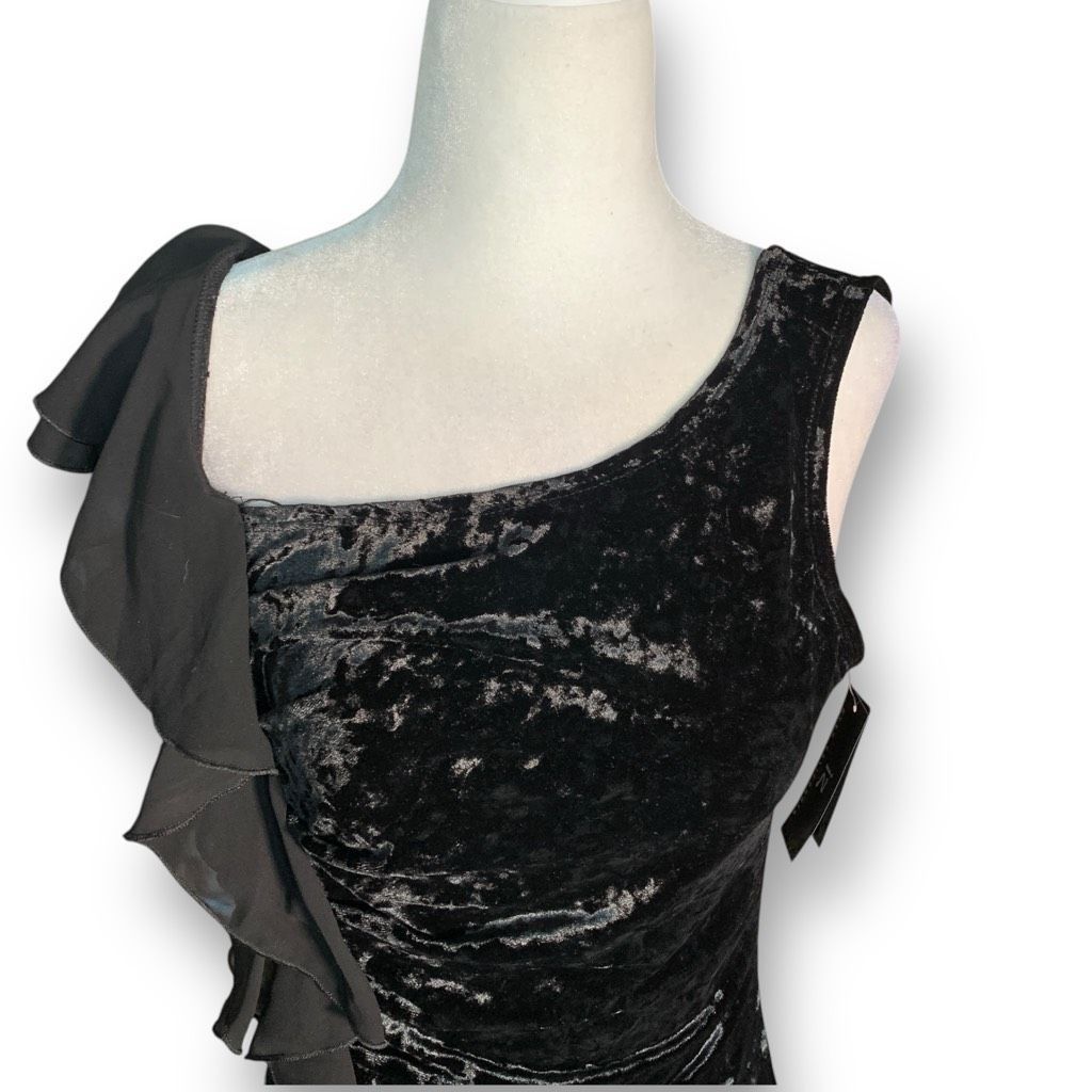 Vintage Vintage Deadstock iZ Byer California Black Velvet Ruffle Det Size S / US 4 / IT 40 - 2 Thumbnail