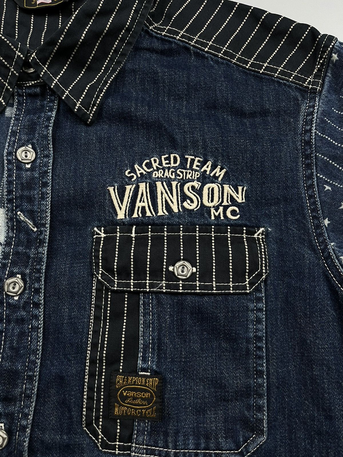 Vanson Leathers Vanson - Short Sleeve Denim - Embroidery Size US M / EU 48-50 / 2 - 5 Thumbnail