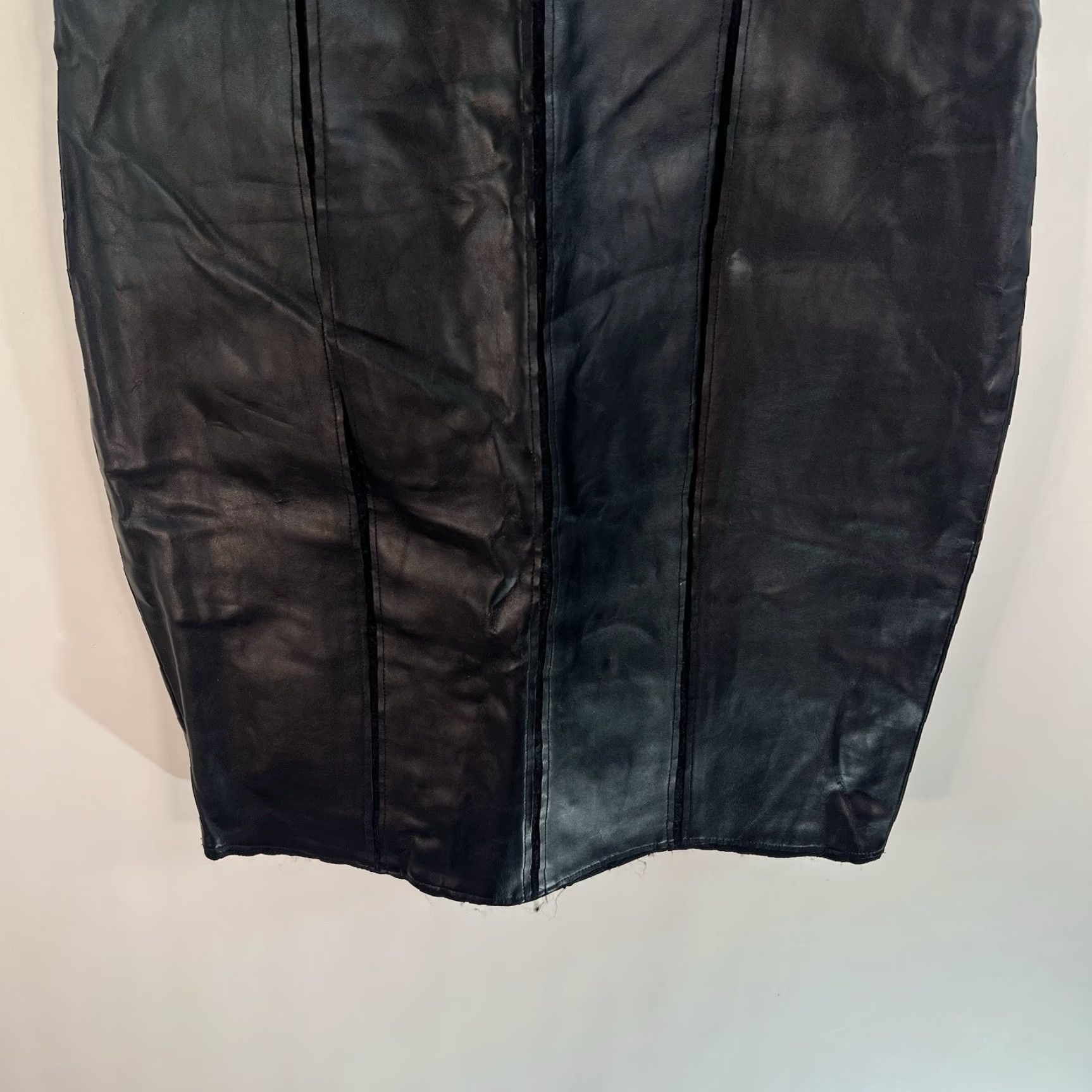 Vintage Aidan Mattox Faux Leather Illusion Lace Tank Cocktail Midi Dress Black Sz 6 Size M / US 6-8 / IT 42-44 - 4 Thumbnail