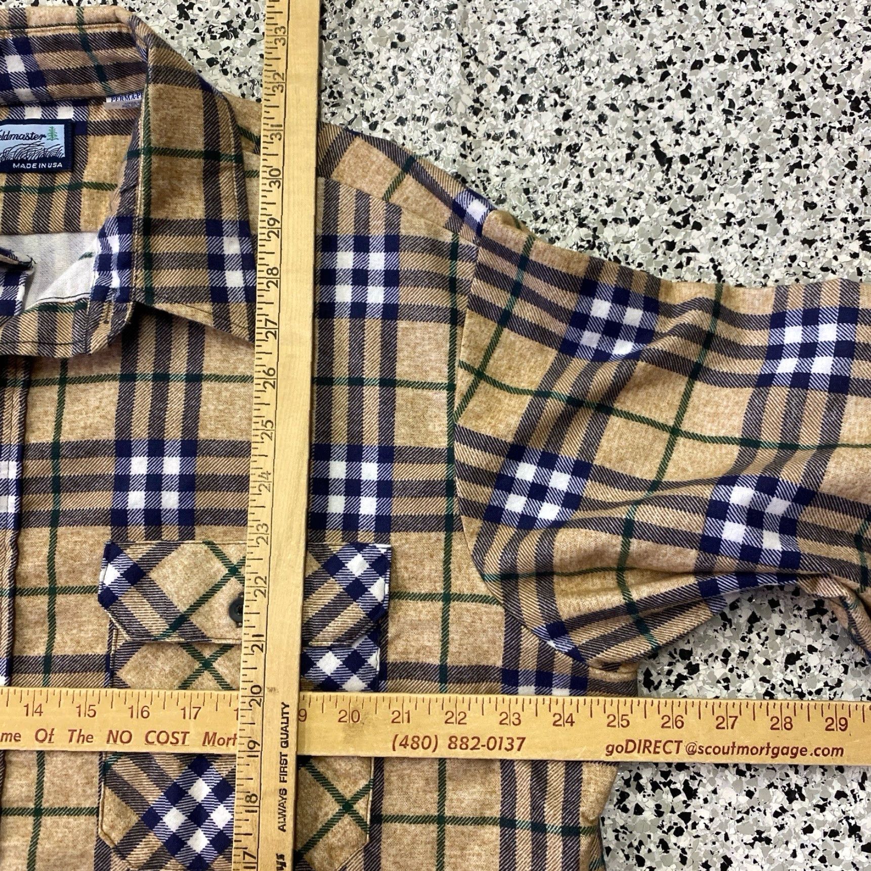 Sears VINTAGE Sears Fieldmaster Poly-Cotton Plaid Flannel Workwear Shirt XL Red Long Sleeve Mens Size US XL / EU 56 / 4 - 3 Thumbnail
