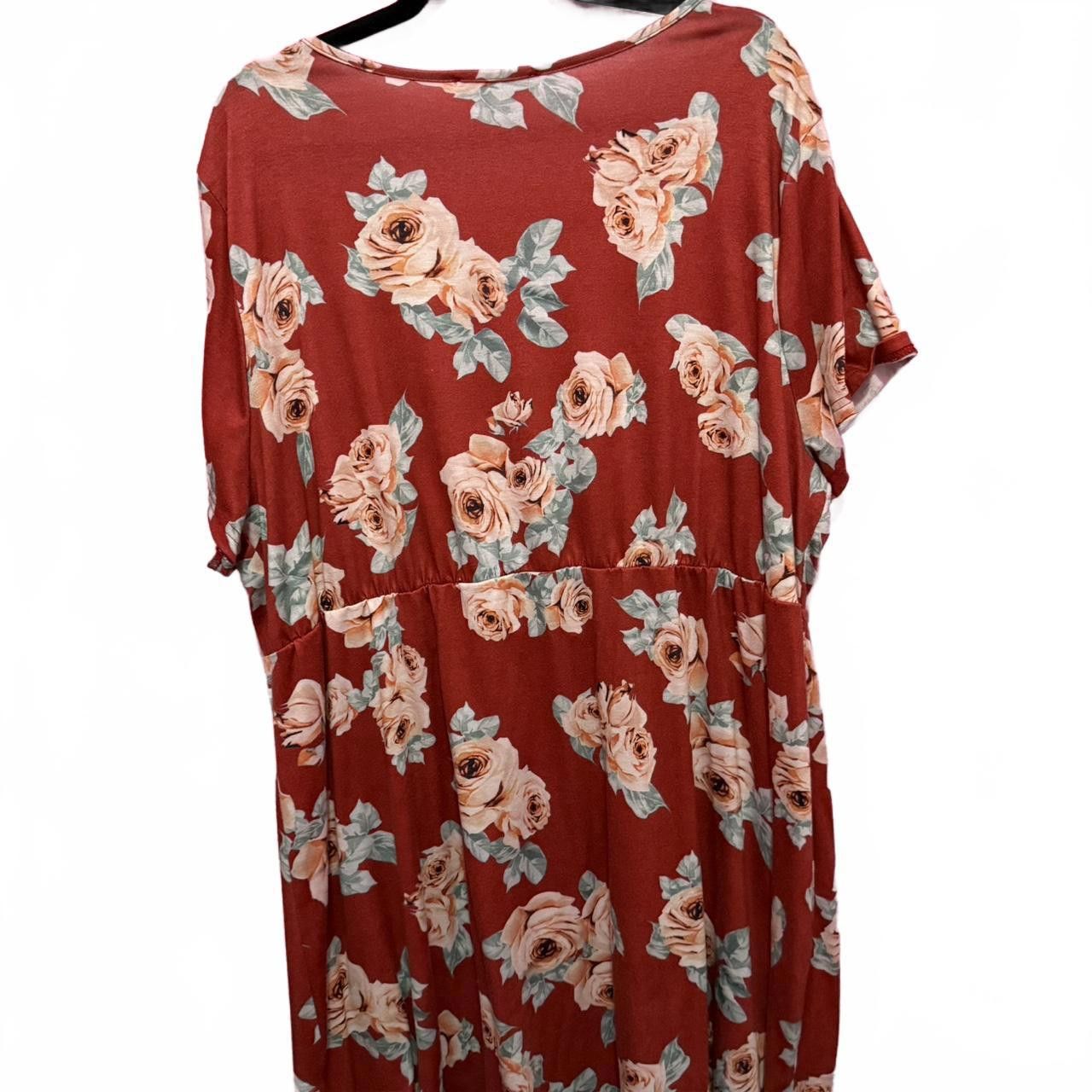 Designer Floral Print Relaxed Dress - Bohemian Style Size 3XL / US 20-22 - 2 Thumbnail