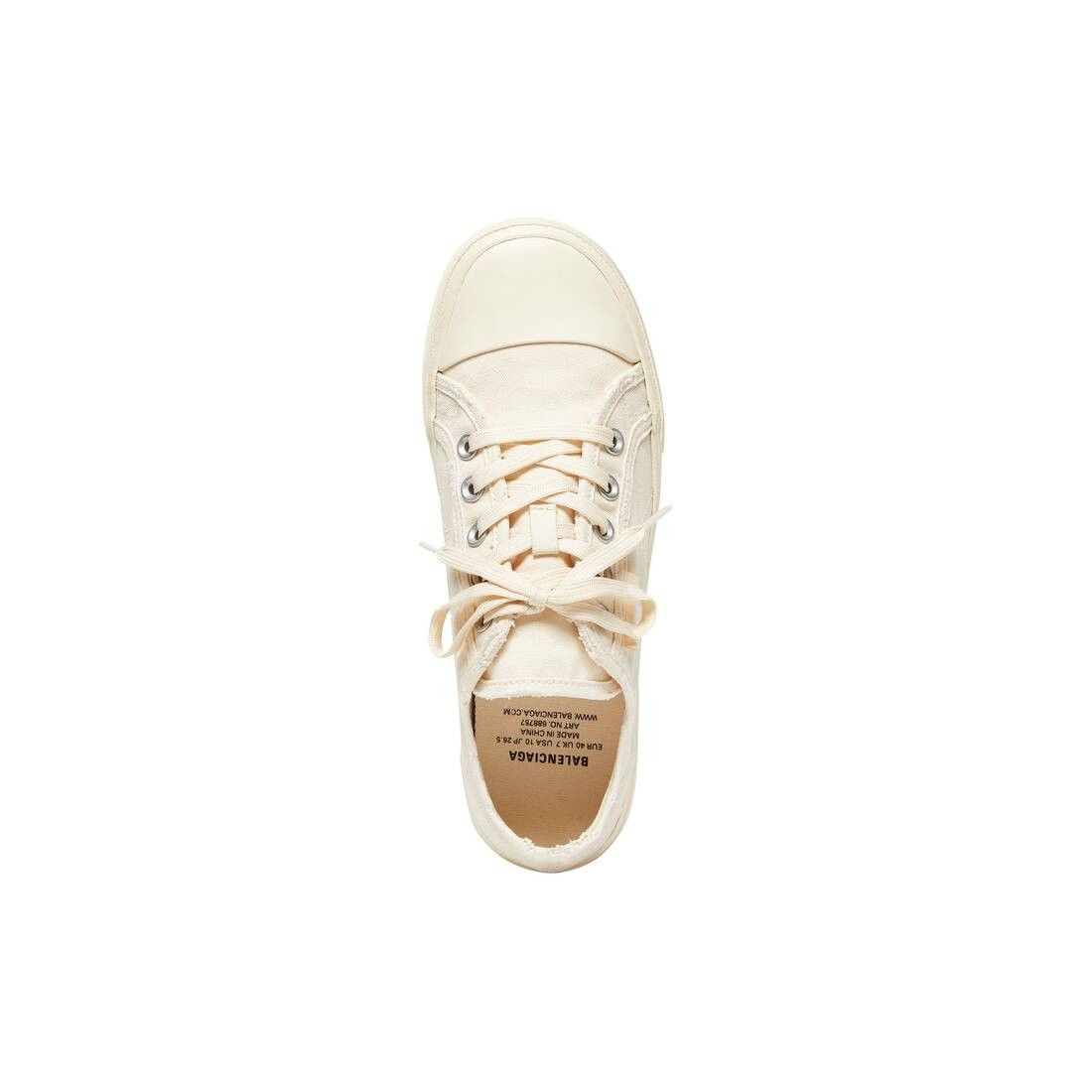 Balenciaga o1mt1gz0225 Paris Low Top Sneakers in Cream Size US 8 / EU 41 - 5 Thumbnail