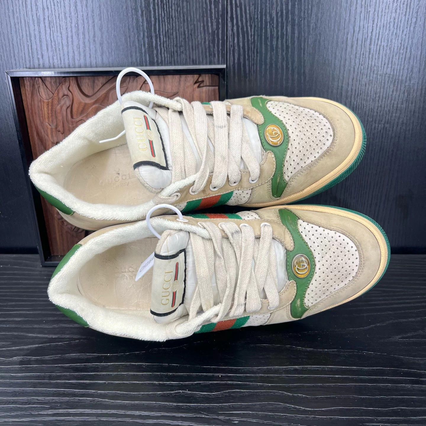 Gucci Gucci Dirty Sneakers Grey Green Sz 40 w/ Box Size US 7 / EU 40 - 7 Thumbnail