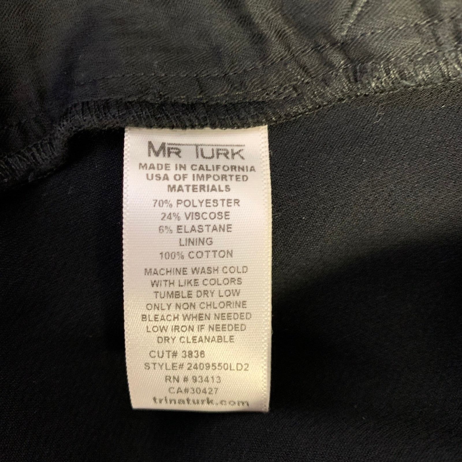 Mr Turk MR TURK Size 36 Black Polyester Blend Flat Front Dress Pants Size US 36 / EU 52 - 4 Thumbnail