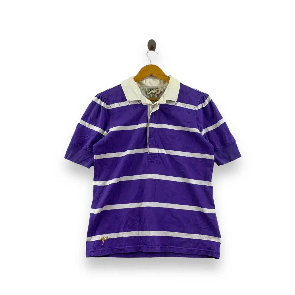 Polo Ralph Lauren Vintage POLO RALPH LAUREN RUGBY Striped Purple Polo Tee Size L / US 10 / IT 46 - 1 Thumbnail