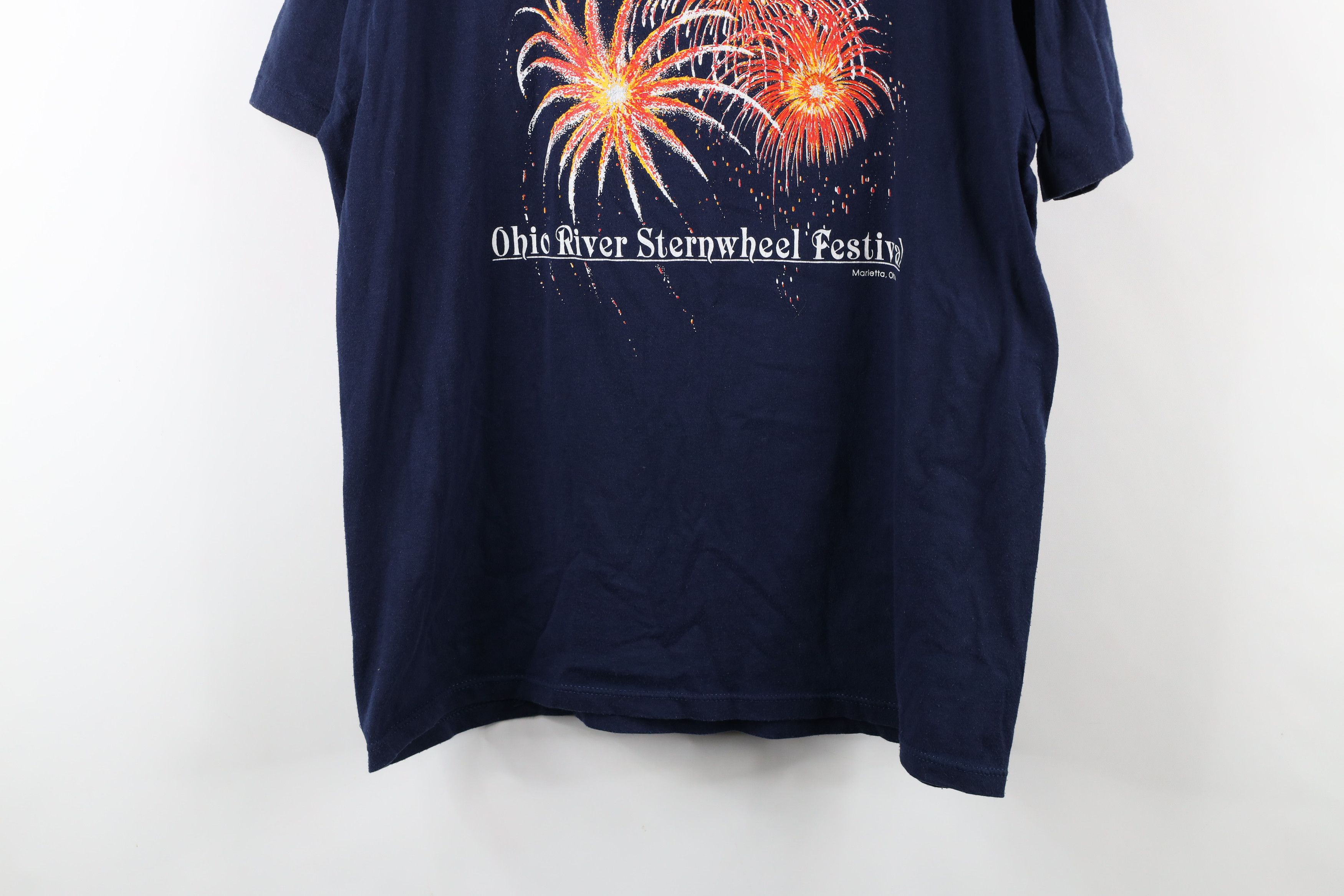 Russell Athletic × Vintage Vintage 90s Russell Athletic Sternwheel Fireworks T-Shirt Size US L / EU 52-54 / 3 - 3 Thumbnail