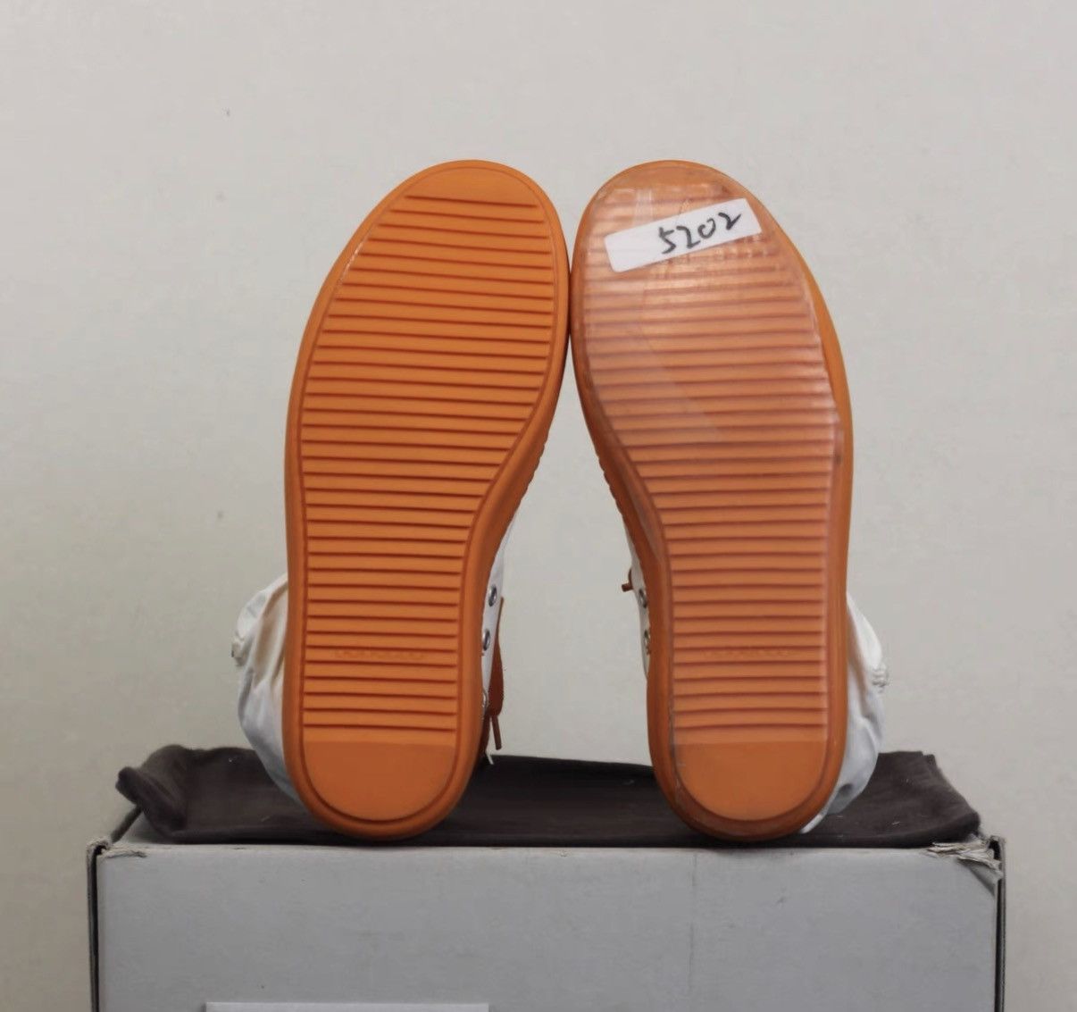 Rick Owens Rick Owens DRKSHDW White & Orange High-Top Sneakers Size US 7 / EU 40 - 6 Thumbnail