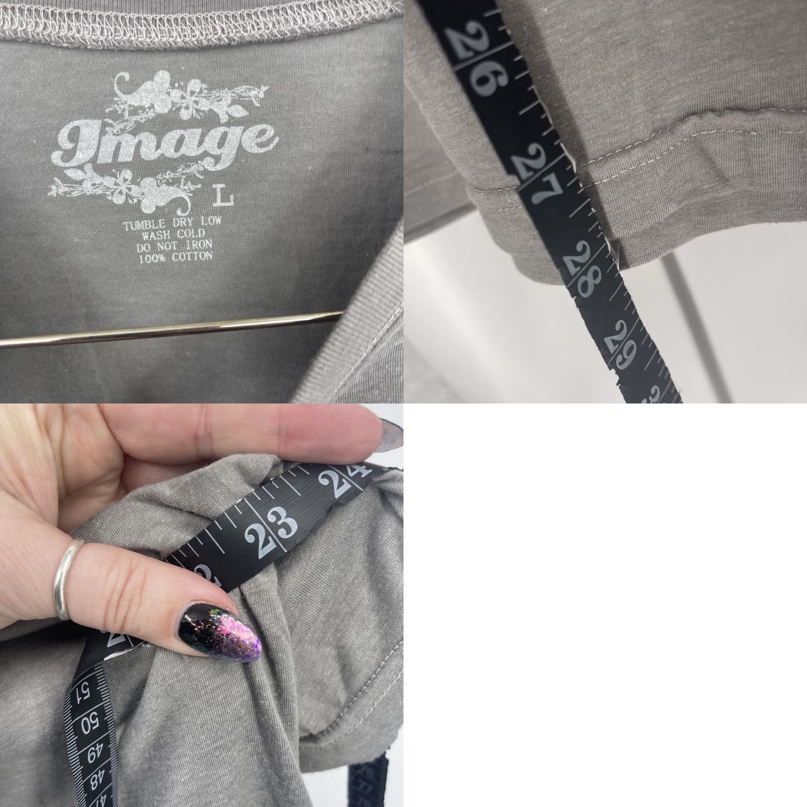 Vintage Image Rolling Stones Tshirt Womens Large Gray Short Sleeve Band Tee Size L / US 10 / IT 46 - 8 Thumbnail