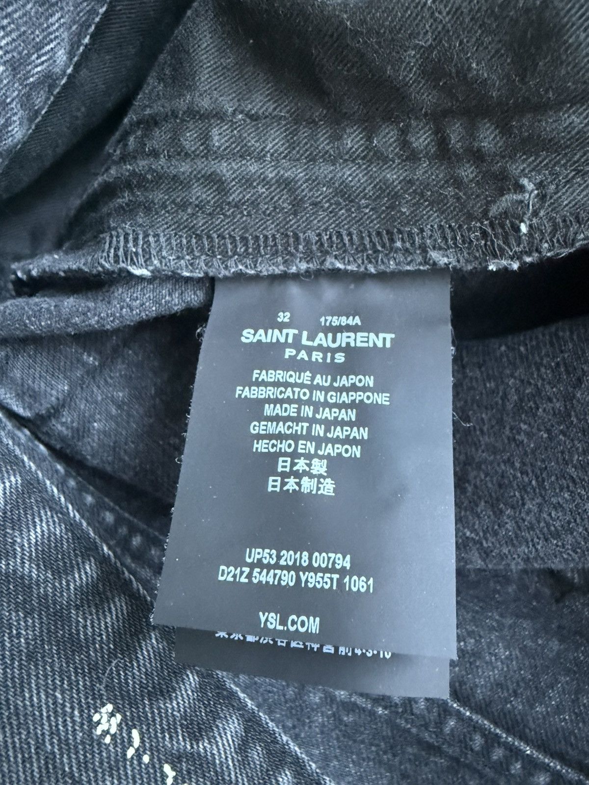 Saint Laurent Paris FW18 Saint Laurent dark grey black denim jeans distressed 32 Size US 32 / EU 48 - 24 Thumbnail