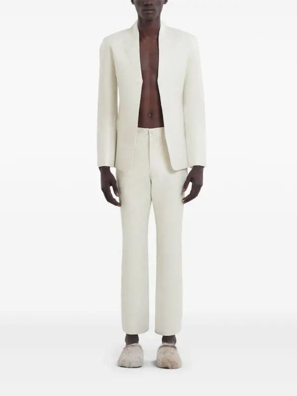 Marni o1w1db11125 Two-Tone Virgin Wool Trousers in White Size US 32 / EU 48 - 2 Thumbnail