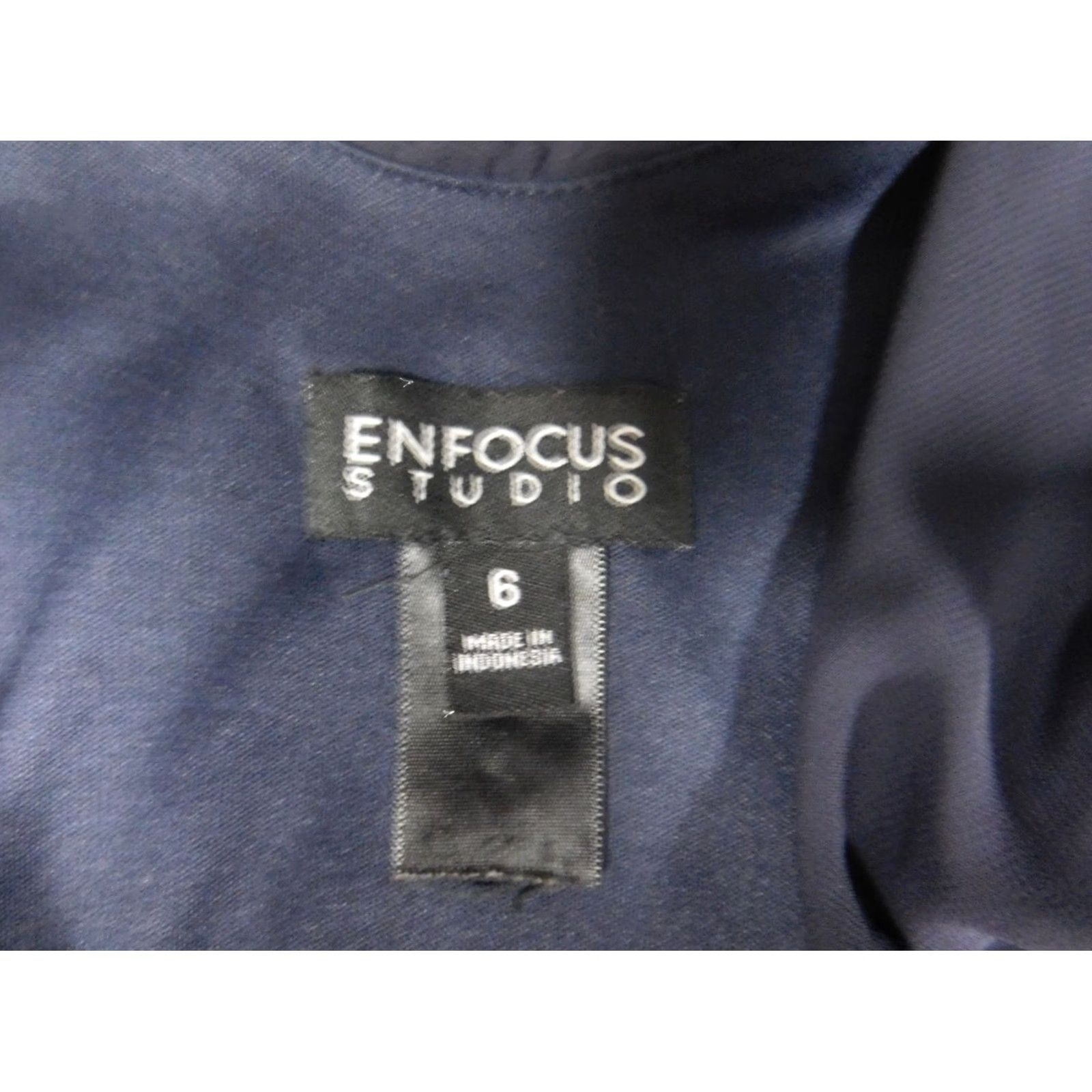 Vintage Enfocus Studio Womens Dress A-Line Sleeveless Pullover Knee Length Blue 6 Polyester Rayon Raglan Sleeve Round Neck Ruffle Flower 6 Fall Size M / US 6-8 / IT 42-44 - 5 Thumbnail