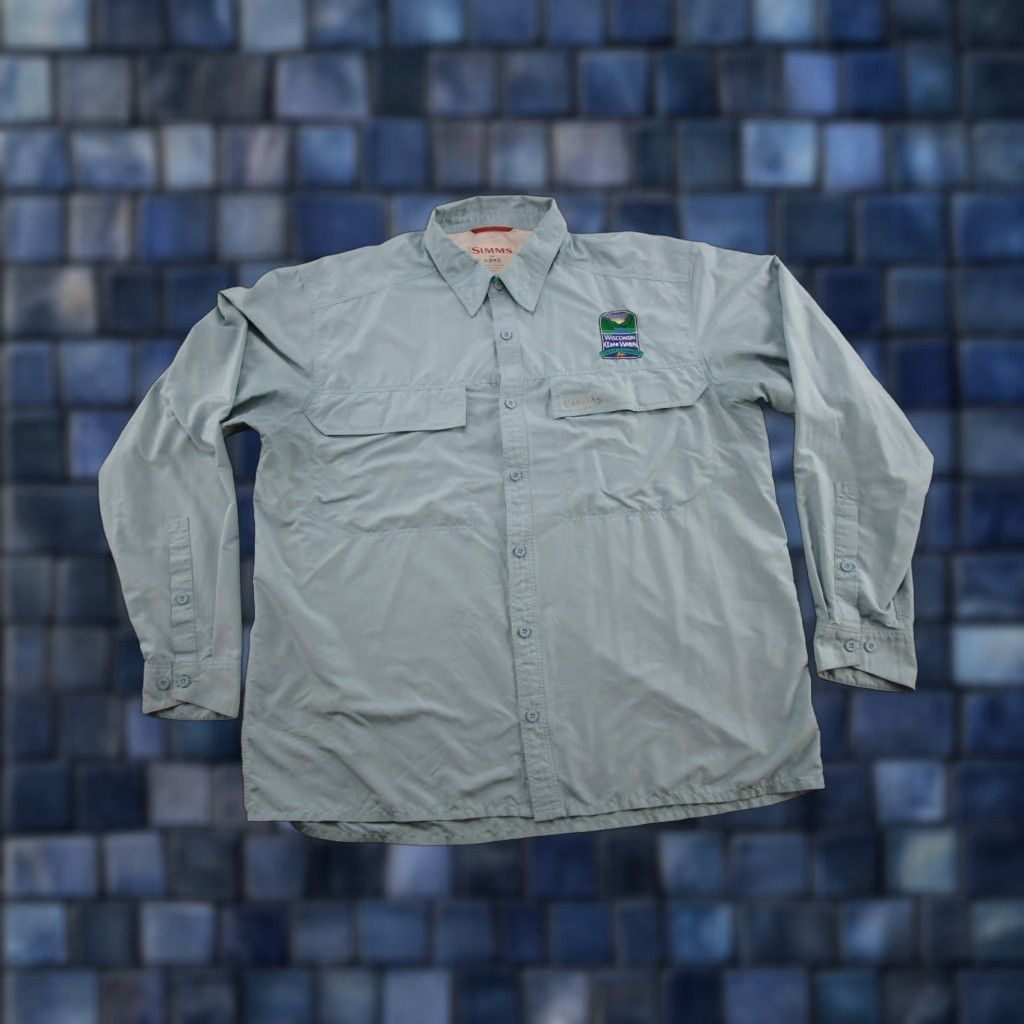 Vintage Simms Shirt Mens 2XL Blue COR3 Vented Button-Up Long Sleeve Nylon Read Size US XXL / EU 58 / 5 - 1 Thumbnail
