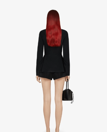 Givenchy o1loc1c0824 Peplum Blouse in Black Size M / US 6-8 / IT 42-44 - 4 Thumbnail