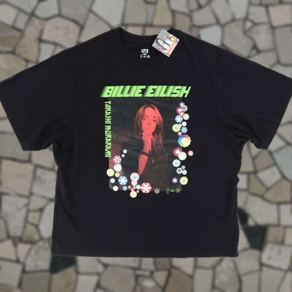 Uniqlo Uniqlo Billie Eilish Dolman Sleeve Takashi Murakami T-Shirt Black Women's XL Size XL / US 12-14 / IT 48-50 - 1 Thumbnail