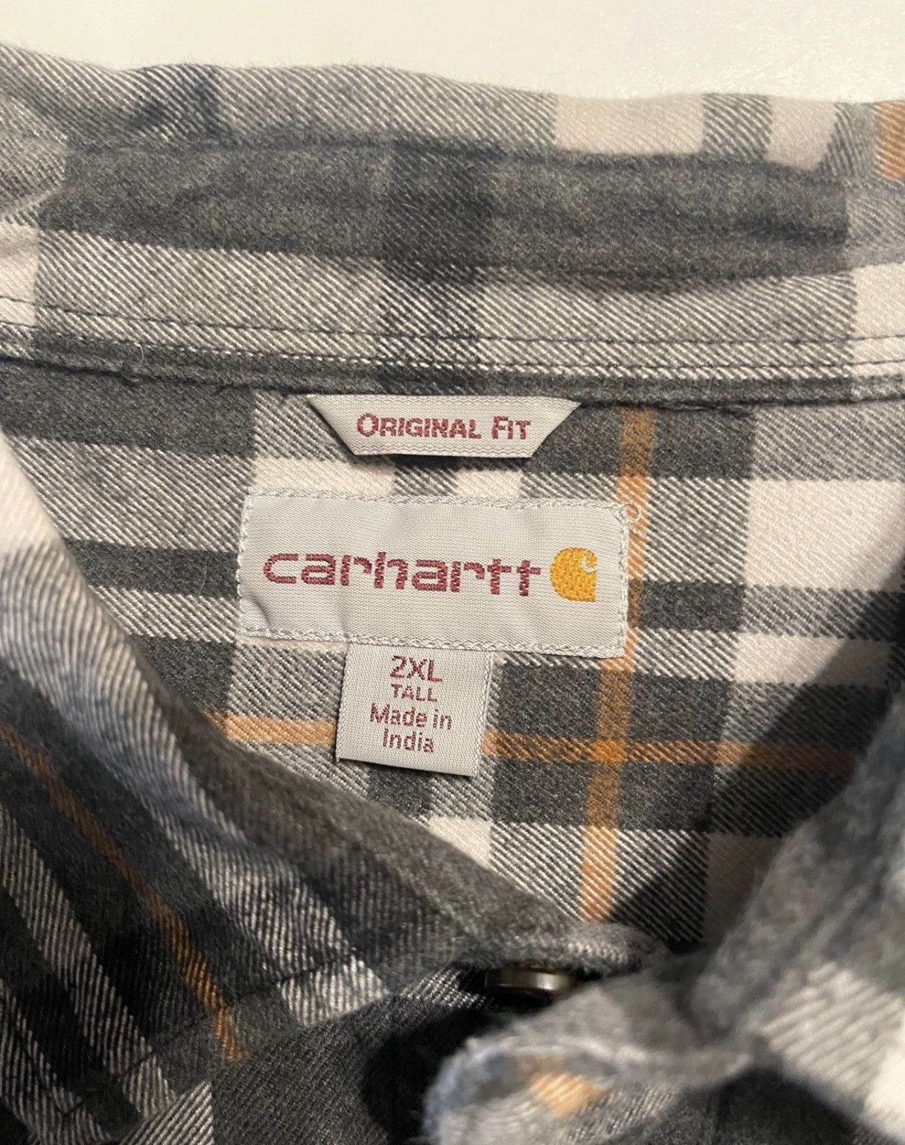 Carhartt Carhartt Men’s 2XL Gray Heavy Plaid Fleece Button Up Shirt Size US XXL / EU 58 / 5 - 6 Thumbnail