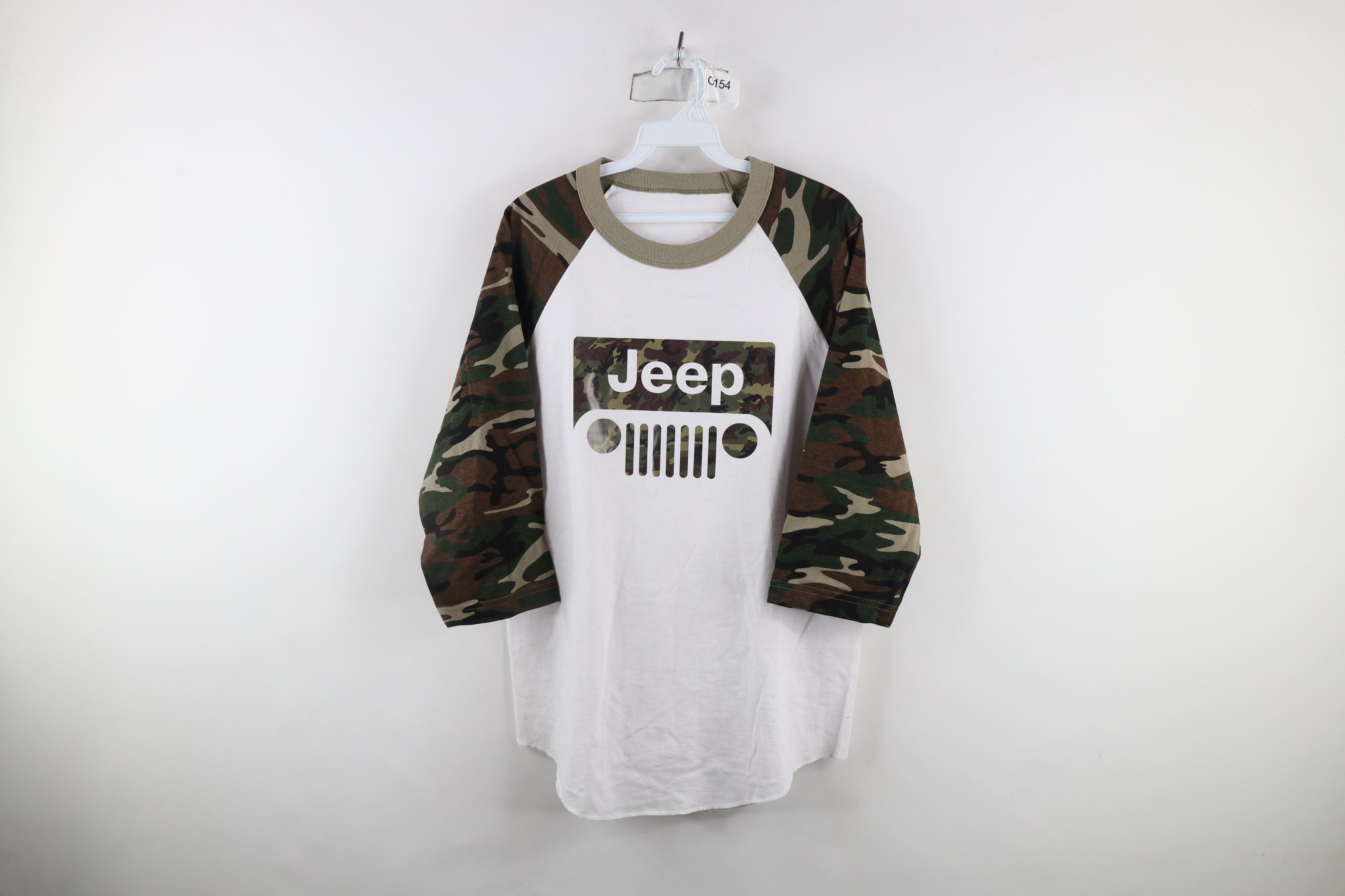 Vintage Vintage 90s Streetwear Jeep Motors Camouflage Raglan T-Shirt Size US M / EU 48-50 / 2 - 1 Thumbnail