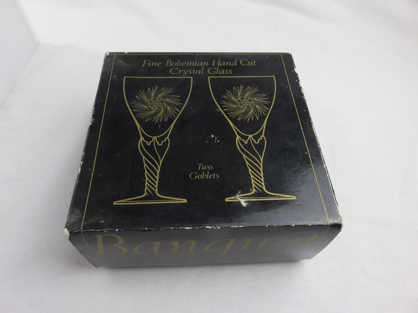 Poeme Bohemien Bohemia Crystal Pinwheel Cut Set Of 2 sherry Glasses 5 1/4" Size ONE SIZE - 4 Thumbnail