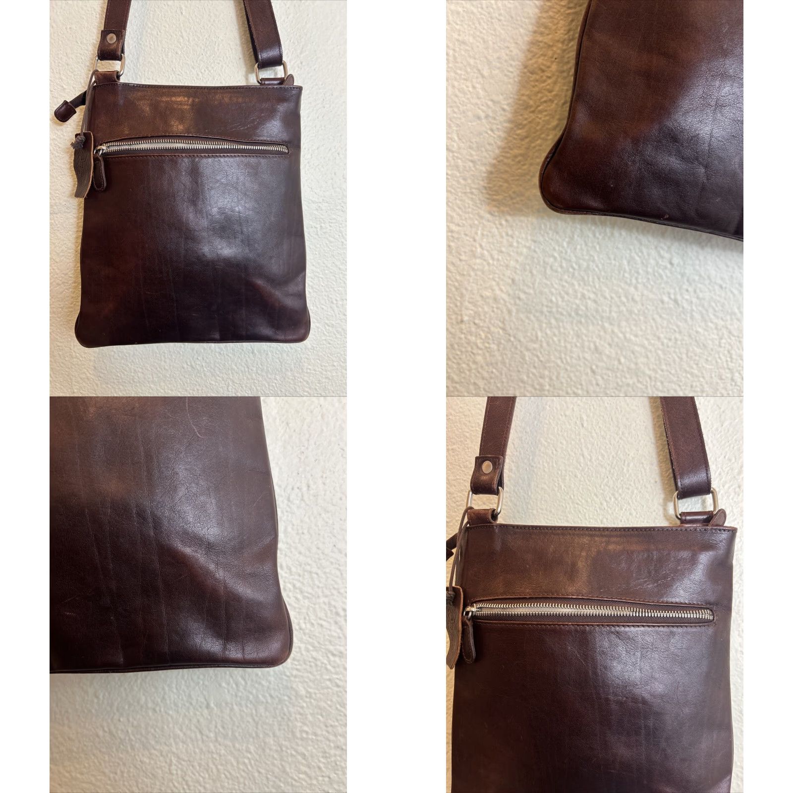 Vintage Valentina Crossbody Bag Brown Leather Made In Italy 12x10.5 Womens Size ONE SIZE - 9 Thumbnail