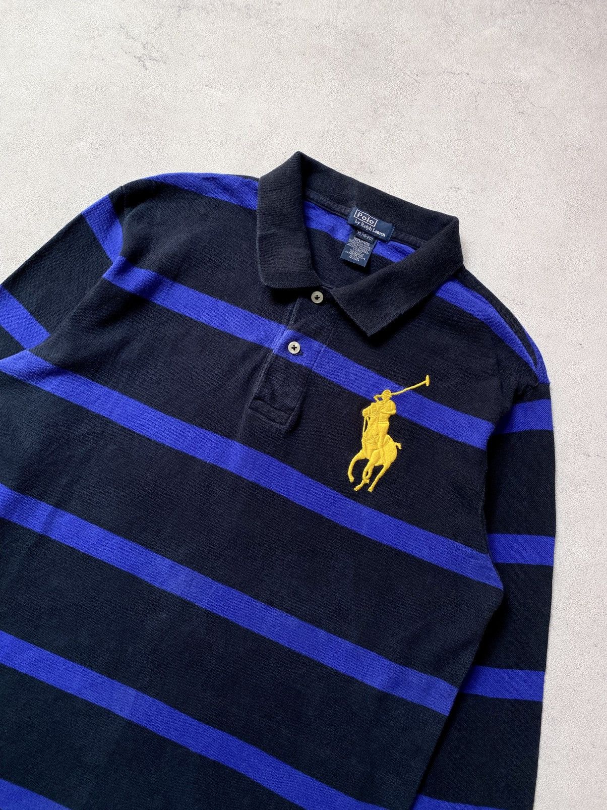 Polo Ralph Lauren Vintage Polo Ralph Lauren Stripe Rugby Polo Longsleeve Size US L / EU 52-54 / 3 - 3 Thumbnail