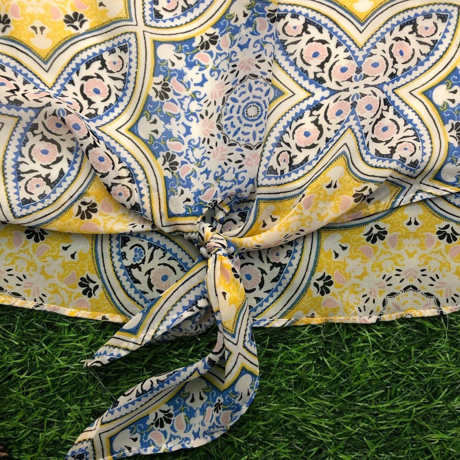 Other Women's Yellow/Blue Patterned Westport Layered Blouse Size L / US 10 / IT 46 - 5 Thumbnail