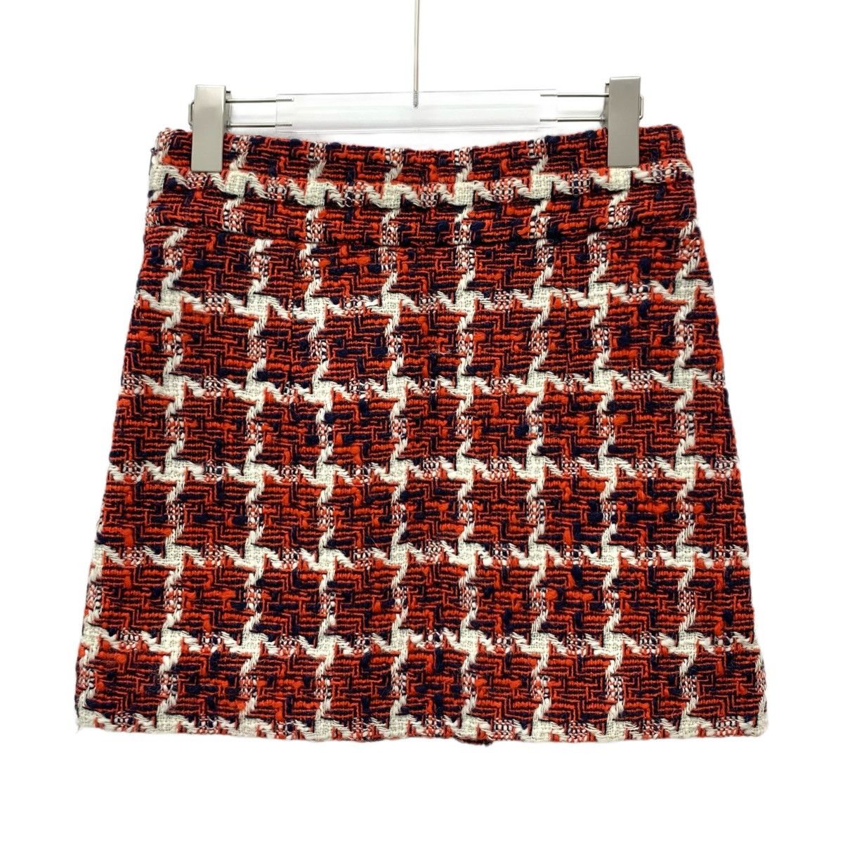 Gucci Gucci Red Houndstooth Wool Knit Mini Skirt K26WX Size 28" / US 6 / IT 42 - 2 Thumbnail