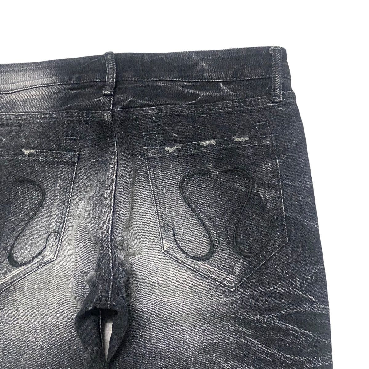 CIVARIZE Civarize Black Whisker Denim Flare Jeans Size US 30 / EU 46 - 12 Thumbnail