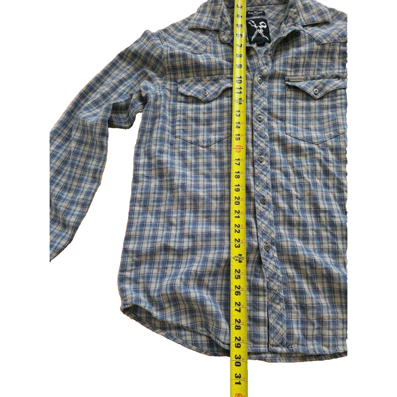 Marc Ecko Marc Ecko Medium Navy Plaid Long Sleeve medium A001237 Size US M / EU 48-50 / 2 - 2 Thumbnail