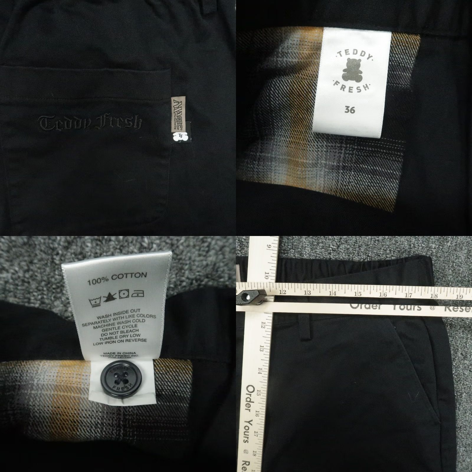 Teddy Fresh Teddy Fresh Pants Mens 36x30 Black Chino Straight MTG Collaboration 2023 Size US 36 / EU 52 - 8 Thumbnail