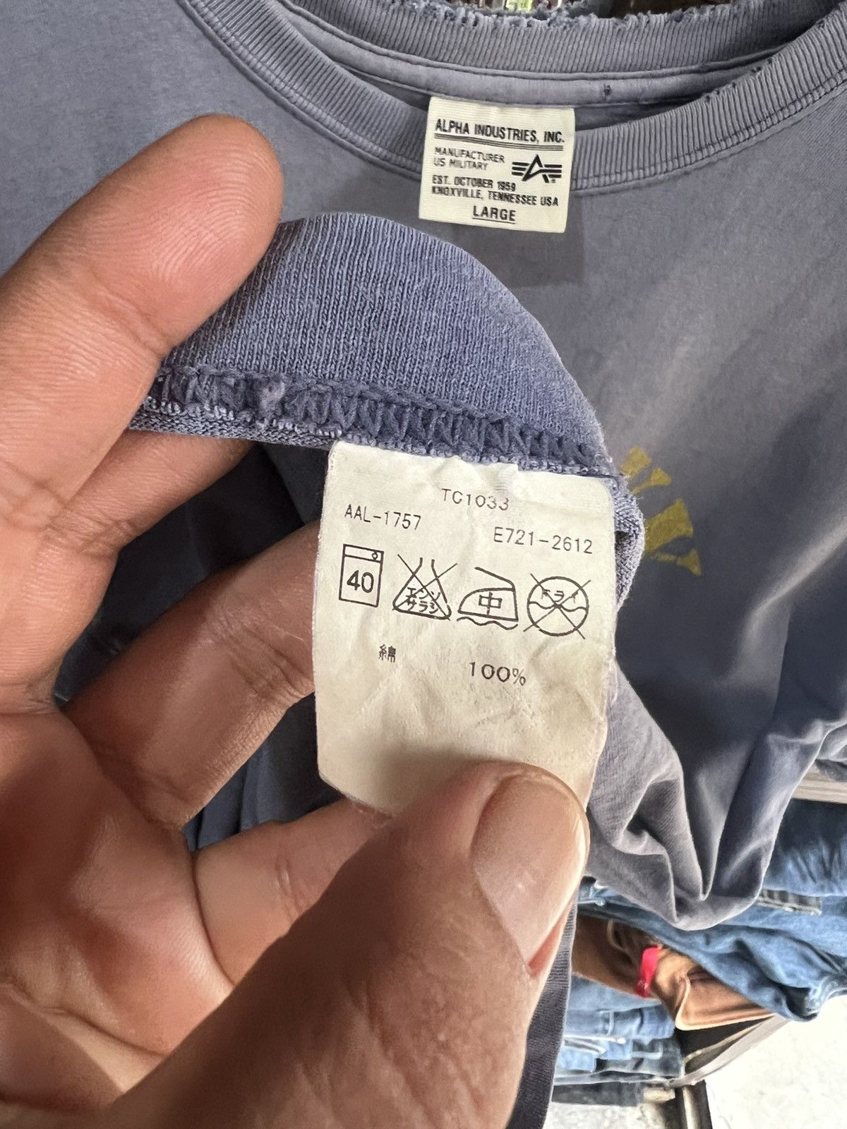 Alpha Industries 🔥Sun Faded Vintage Alpha Industries US Navy Tee Size US M / EU 48-50 / 2 - 15 Thumbnail