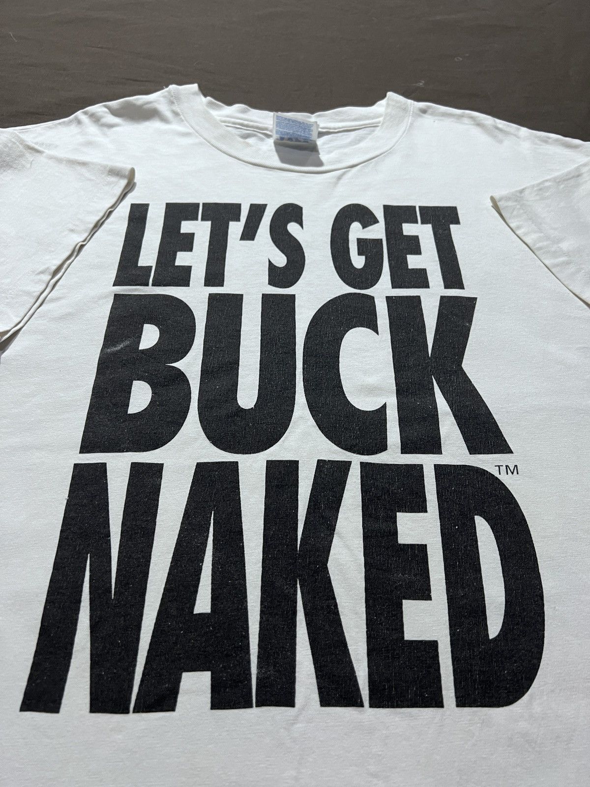 Vintage 90s LET'S GET BUCK NAKED Humor Funny Graphic Streetwear Size US L / EU 52-54 / 3 - 1 Thumbnail