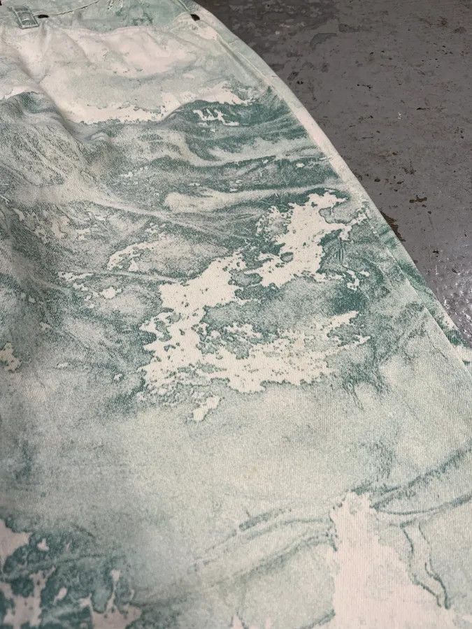 Roberto Cavalli 1990s Roberto Cavalli Aqua Green White Pants Size US 30 / EU 46 - 10 Thumbnail