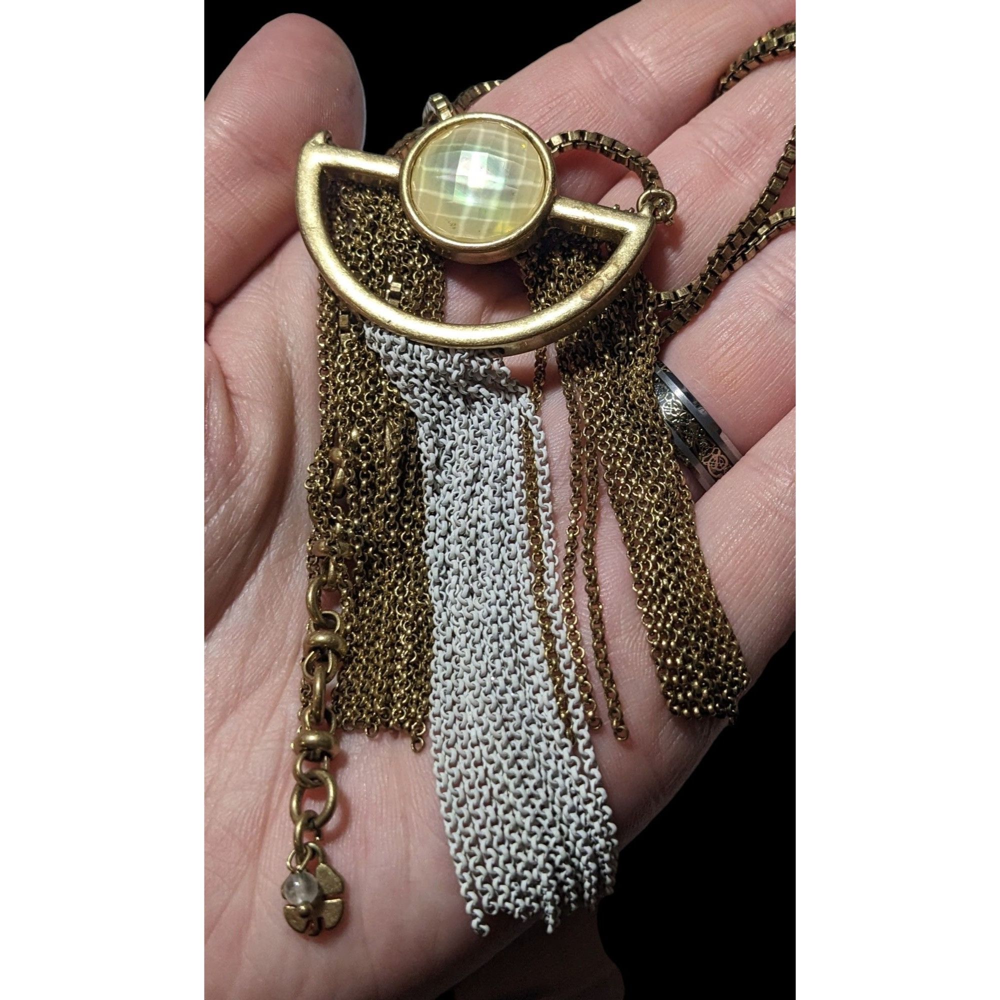 Lucky Brand Lucky Brand Retro Geometric Fringe Pendant Necklace Size ONE SIZE - 4 Thumbnail